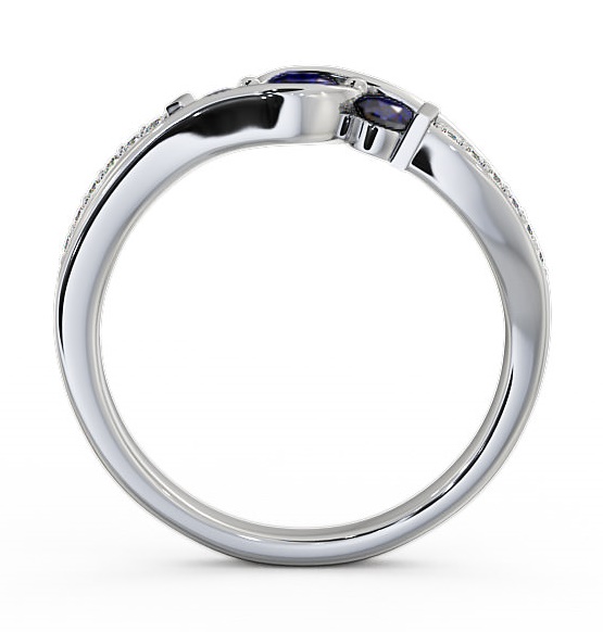 Three Stone Blue Sapphire and Diamond 0.38ct Ring 18K White Gold TH22GEM_WG_BS_THUMB1 