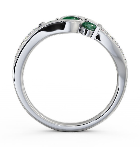 Three Stone Emerald and Diamond 0.31ct Ring 18K White Gold TH22GEM_WG_EM_THUMB1 
