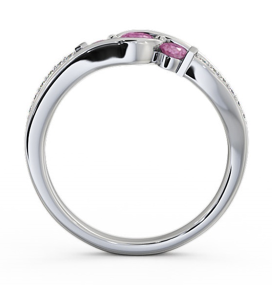 Three Stone Pink Sapphire and Diamond 0.38ct Ring 18K White Gold TH22GEM_WG_PS_THUMB1 
