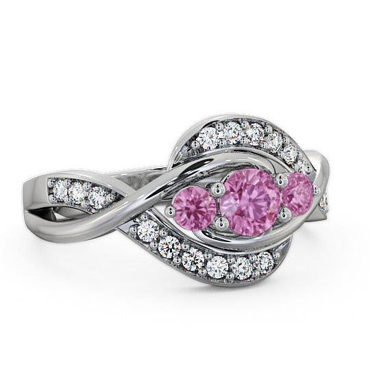 Three Stone Pink Sapphire and Diamond 0.70ct Ring 18K White Gold TH23GEM_WG_PS_THUMB1