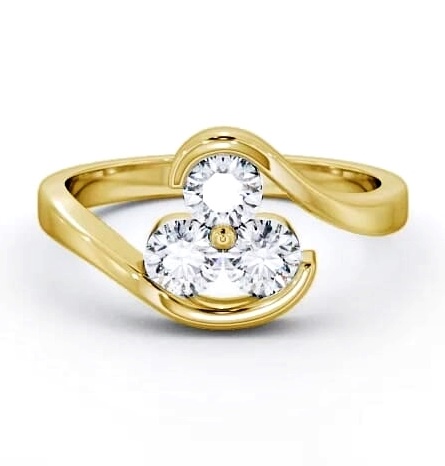 Three Stone Round Diamond Trilogy Ring 18K Yellow Gold TH24_YG_THUMB1