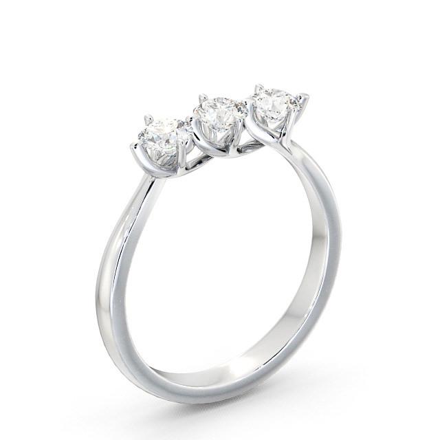 Three Stone Round Diamond Ring Palladium - Lupita TH26_WG_HAND