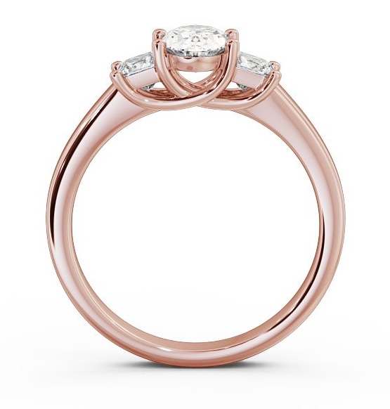 Three Stone Oval Diamond Sweeping Prongs Trilogy Ring 9K Rose Gold TH29_RG_THUMB1 
