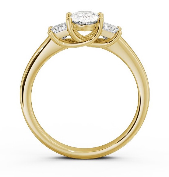Three Stone Oval Diamond Sweeping Prongs Trilogy Ring 9K Yellow Gold TH29_YG_THUMB1 