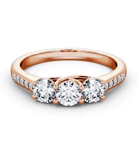 Three Stone Round Diamond Trilogy Ring 18K Rose Gold with Channel TH2S_RG_THUMB1