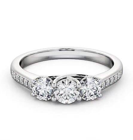 Three Stone Round Diamond Trilogy Ring Platinum with Channel TH2S_WG_THUMB2 