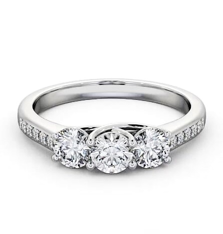 Three Stone Round Diamond Trilogy Ring 18K White Gold with Channel TH2S_WG_THUMB2 