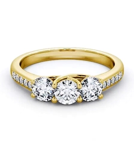Three Stone Round Diamond Trilogy Ring 9K Yellow Gold with Channel TH2S_YG_THUMB2 