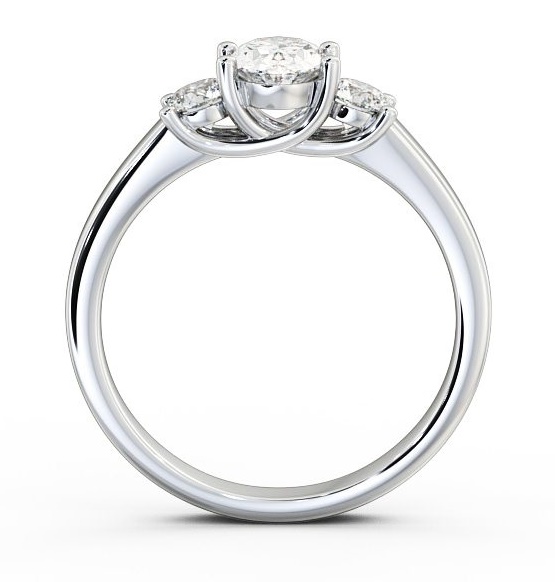 Three Stone Oval Diamond Sweeping Prongs Trilogy Ring Platinum TH30_WG_THUMB1 