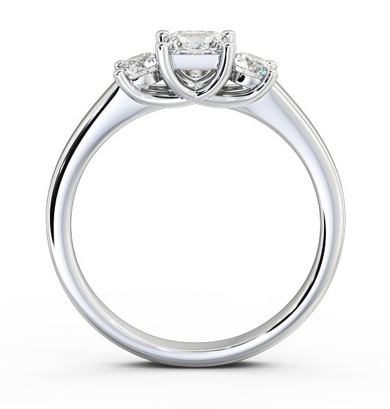 Three Stone Princess Diamond Sweeping Prongs Trilogy Ring Platinum TH31_WG_THUMB1 
