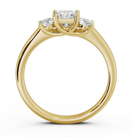 Three Stone Princess Diamond Sweeping Prongs Trilogy Ring 18K Yellow Gold TH31_YG_THUMB1