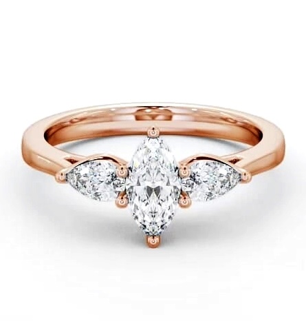 Three Stone Marquise and Pear Diamond Trilogy Ring 9K Rose Gold TH33_RG_THUMB1