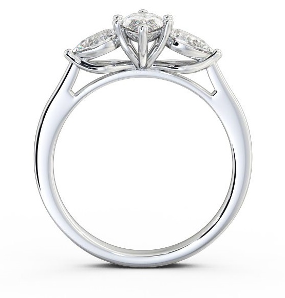 Three Stone Marquise and Pear Diamond Trilogy Ring 18K White Gold TH33_WG_THUMB1 