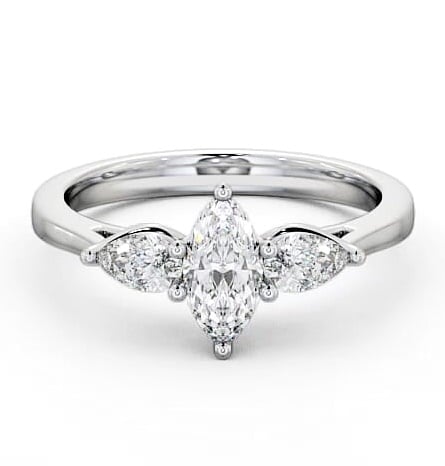 Three Stone Marquise and Pear Diamond Trilogy Ring 9K White Gold TH33_WG_THUMB2 