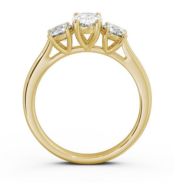 Three Stone Oval and Round Diamond Trilogy Ring 9K Yellow Gold TH37_YG_THUMB1