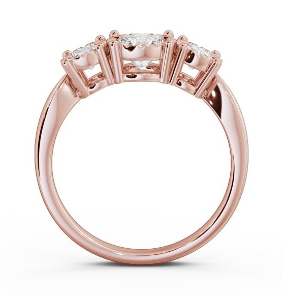 Three Stone Round Diamond Illusion Setting Style Ring 9K Rose Gold TH39_RG_THUMB1