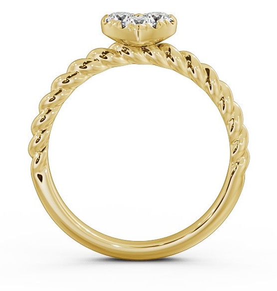 Heart Shaped Three Stone Round Diamond Rope Style Band Ring 9K Yellow Gold TH41_YG_THUMB1