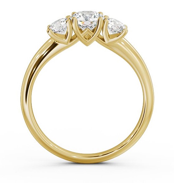 Three Stone Round Diamond Trilogy Ring 9K Yellow Gold TH43_YG_THUMB1