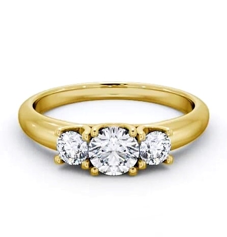 Three Stone Round Diamond Trilogy Ring 18K Yellow Gold TH43_YG_THUMB2 