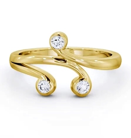 Three Stone 0.15ct Round Diamond Ring 18K Yellow Gold TH44_YG_THUMB2 