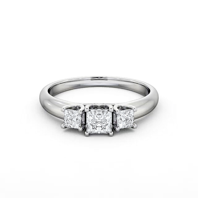 Three Stone Princess Diamond Ring 18K White Gold - Teigan TH46_WG_HAND