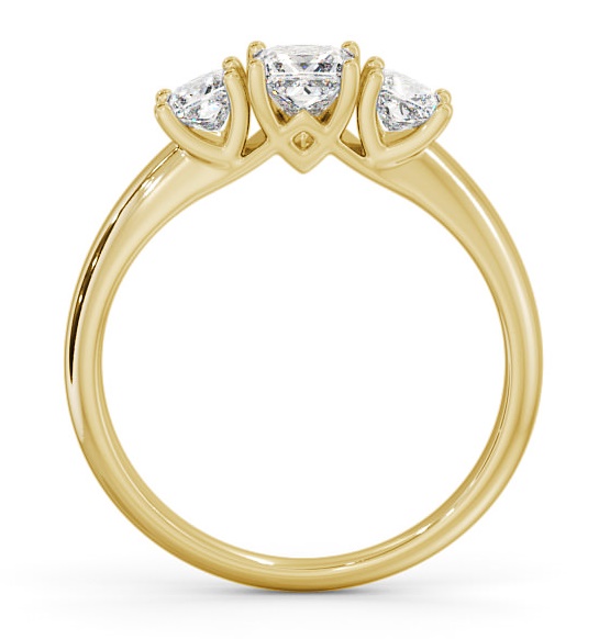 Three Stone Princess Diamond Contemporary Style Ring 9K Yellow Gold TH46_YG_THUMB1