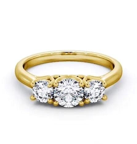 Three Stone Round Diamond Trilogy Ring 18K Yellow Gold TH47_YG_THUMB2 