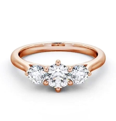 Three Stone Round Diamond Trilogy Ring 9K Rose Gold TH48_RG_THUMB2 