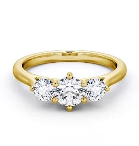 Three Stone Round Diamond Trilogy Ring 18K Yellow Gold TH48_YG_THUMB2 