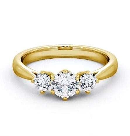 Three Stone Round Diamond Trilogy Ring 18K Yellow Gold TH49_YG_THUMB2 