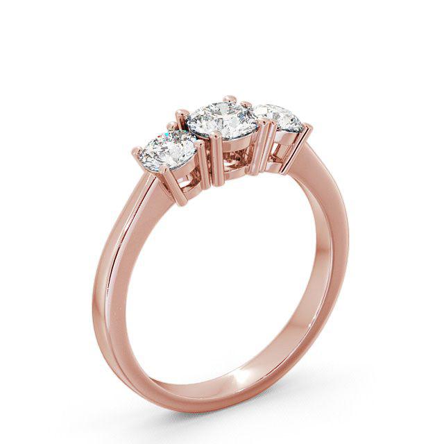 Three Stone Round Diamond Ring 9K Rose Gold - Catalina TH4_RG_HAND