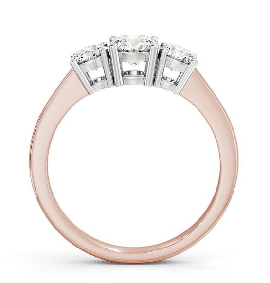 Three Stone Round Diamond Trilogy Ring 18K Rose and White Gold TH4_RWG_THUMB1 