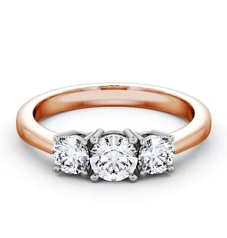 Three Stone Round Diamond Trilogy Ring 18K Rose and White Gold TH4_RWG_THUMB1