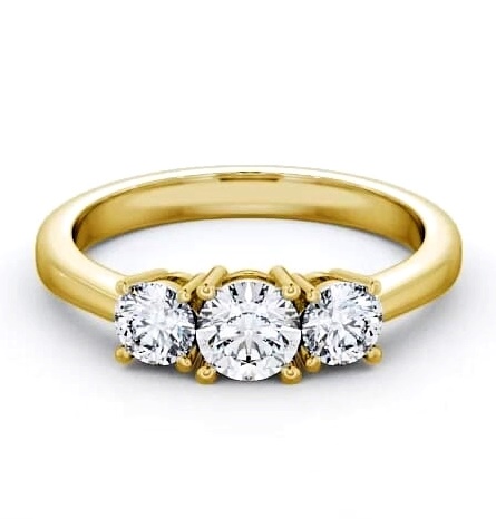 Three Stone Round Diamond Trilogy Ring 9K Yellow Gold TH4_YG_THUMB1