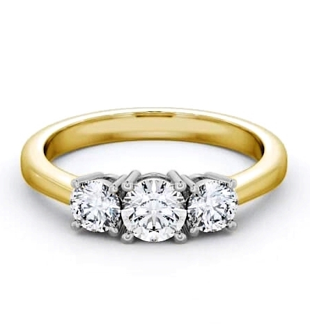 Three Stone Round Diamond Trilogy Ring 18K Yellow and White Gold TH4_YWG_THUMB1