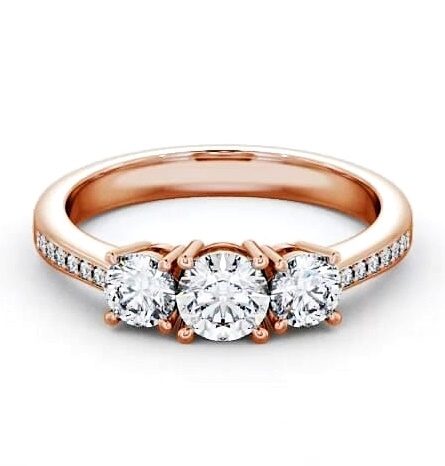 Three Stone Round Diamond Trilogy Ring 9K Rose Gold with Channel TH4S_RG_THUMB1