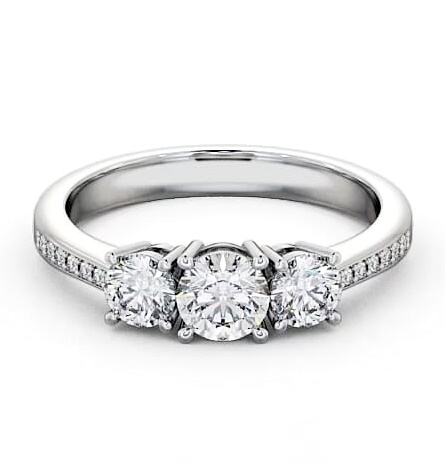 Three Stone Round Diamond Trilogy Ring 18K White Gold with Channel TH4S_WG_THUMB2 