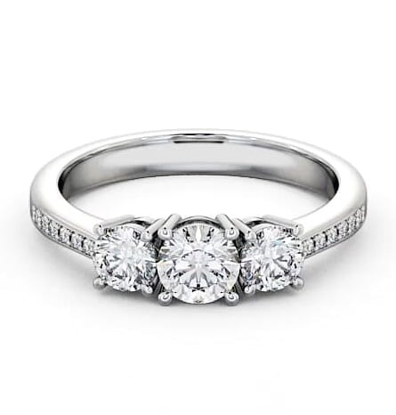 Three Stone Round Diamond Trilogy Ring Platinum with Channel TH4S_WG_THUMB2 