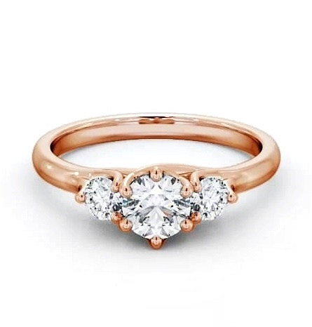 Three Stone Round Diamond Sweeping Prongs Trilogy Ring 18K Rose Gold TH50_RG_THUMB1