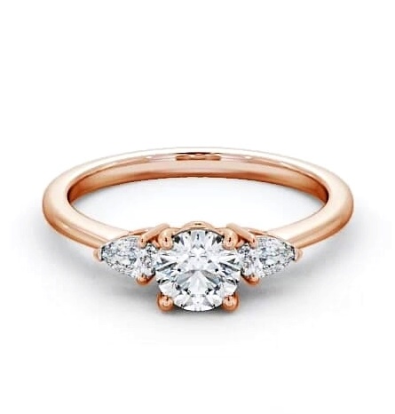 Three Stone Round with Pear Diamond Ring 9K Rose Gold TH52_RG_THUMB2 