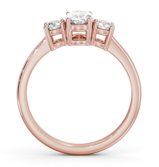 Three Stone Oval with Round Diamond Trilogy Ring 18K Rose Gold TH55_RG_THUMB1
