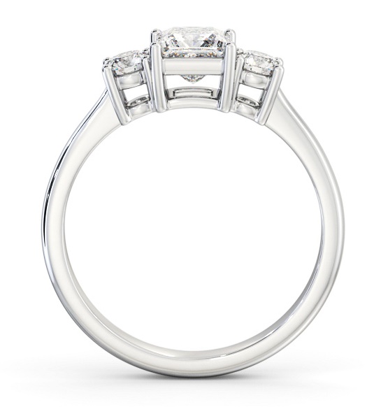 Three Stone Princess with Round Diamond Trilogy Ring 18K White Gold TH56_WG_THUMB1 