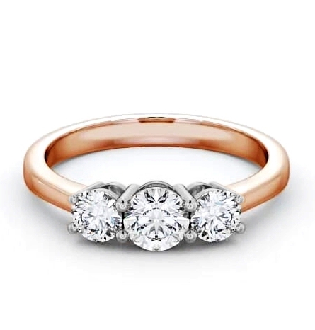 Three Stone Round Diamond Trilogy Ring 18K Rose and White Gold TH5_RWG_THUMB1