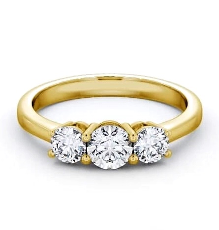 Three Stone Round Diamond Trilogy Ring 9K Yellow Gold TH5_YG_THUMB1