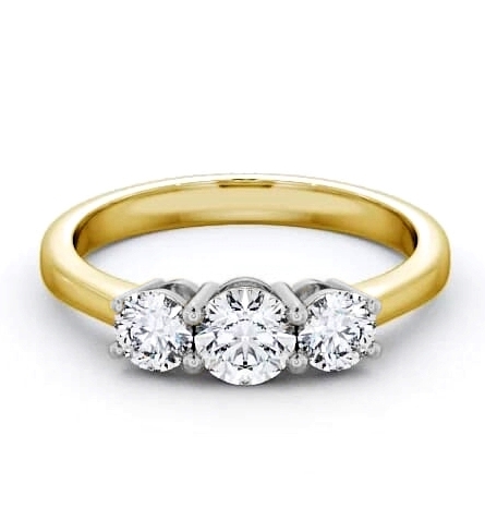 Three Stone Round Diamond Trilogy Ring 18K Yellow and White Gold TH5_YWG_THUMB1