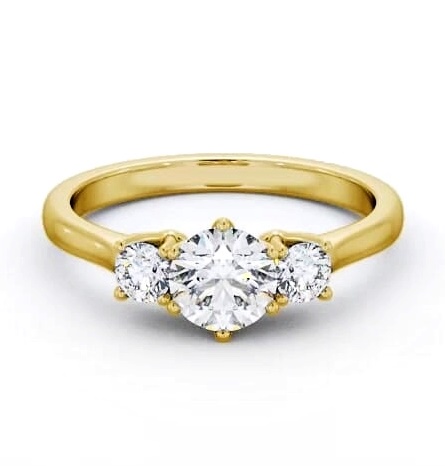 Three Stone Round Diamond Trilogy Ring 9K Yellow Gold TH67_YG_THUMB1