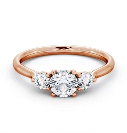 Three Stone Round Diamond Sweeping Prongs Trilogy Ring 9K Rose Gold TH69_RG_THUMB2 