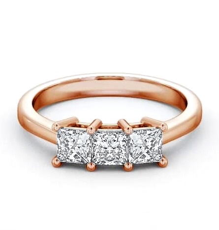 Three Stone Princess Diamond Trilogy Ring 18K Rose Gold TH6_RG_THUMB1
