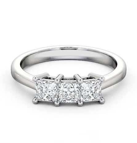 Three Stone Princess Diamond Trilogy Ring 9K White Gold TH6_WG_THUMB1