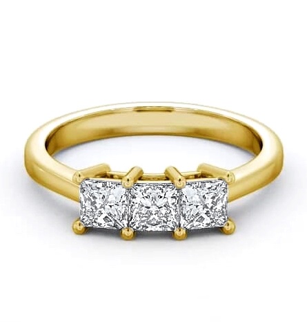 Three Stone Princess Diamond Trilogy Ring 18K Yellow Gold TH6_YG_THUMB1